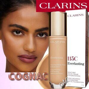 Clarins Everlasting Long Wearing Hydrating Matte Foundation*~115C COGNAC 1oz NIB